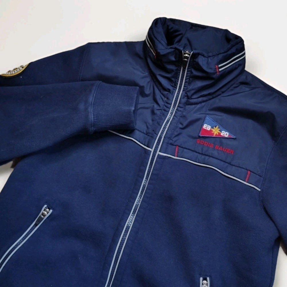 Eddie Bauer EB-20 Jacket Hooded Navy Blue Medium Weight Coat Size‎ Small